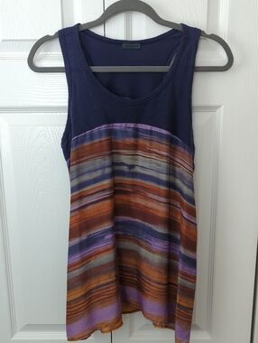 ANTHROPOLOGIE! ~LEFT OF CENTER~ MULTICOLORED SILK TUNIC TANK-M